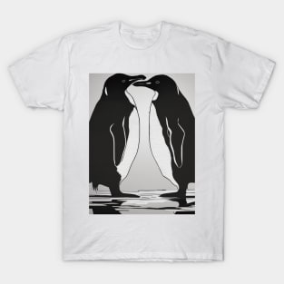 Penguins Shadow Silhouette Anime Style Collection No. 77 T-Shirt